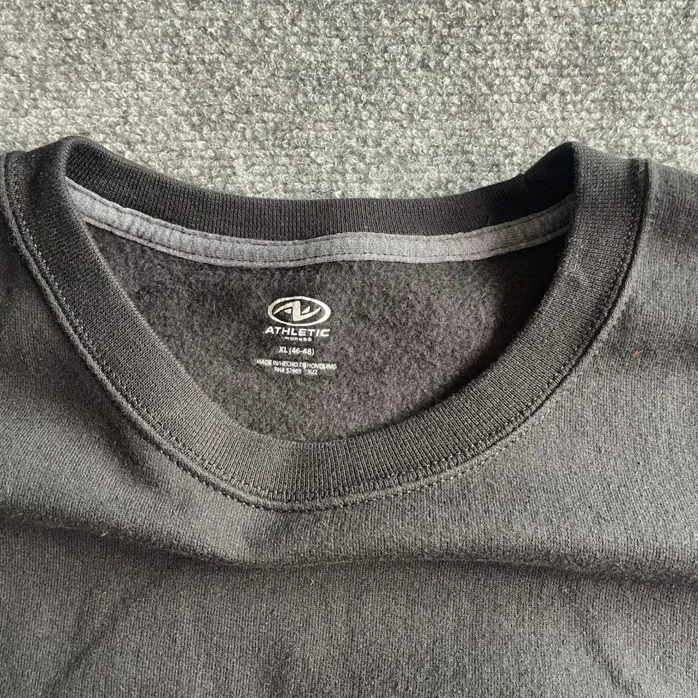 Athletic Works Mens XL Black‎ Crewneck Sweatshirt Fleece Pullover Solid 46-48